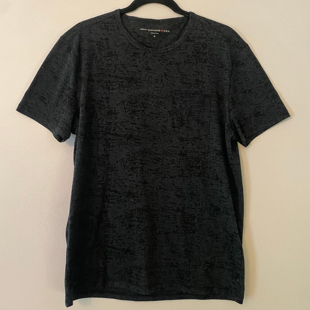 John Varvatos U.S.A. Navy Blue Heathered Short Sleeve T-Shirt Men's size Medium